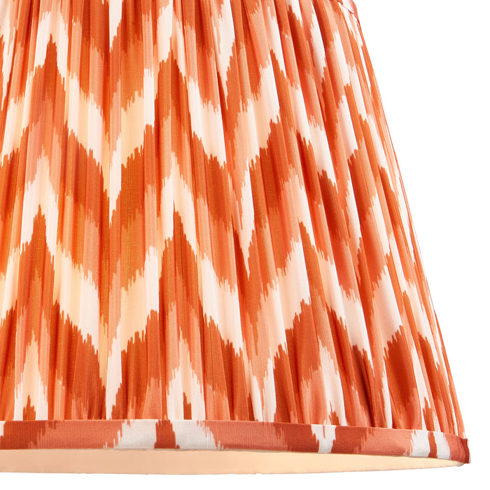 2 PACK 35cm Tapered cylinder Lamp Shade - Apricot orange fabric - Pleated Zigzag Handcrafted Light