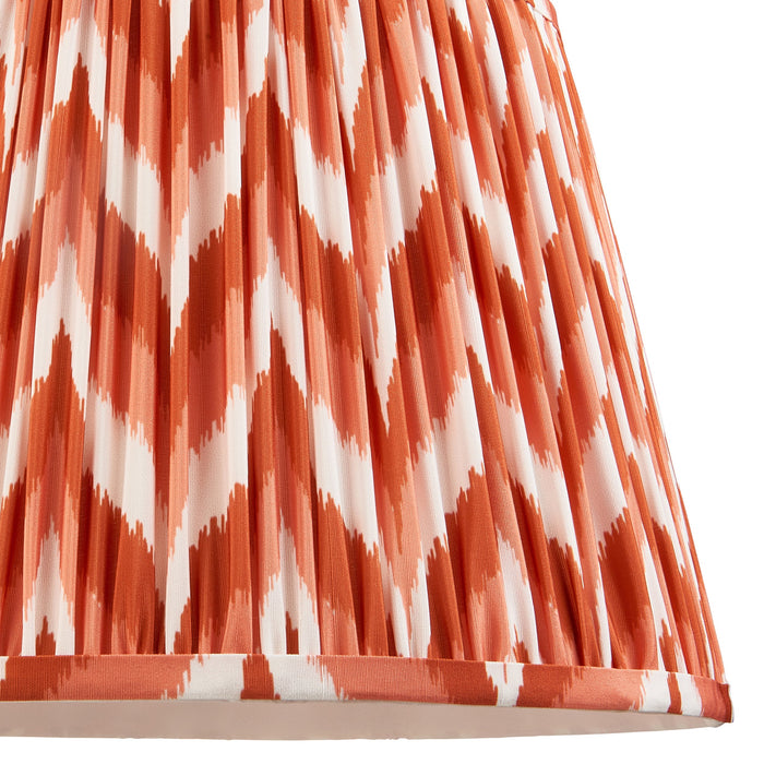 35cm Tapered cylinder Lamp Shade - Apricot orange fabric - Pleated Zigzag Handcrafted Light