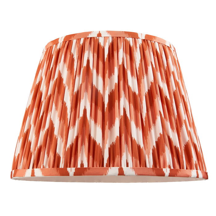 2 PACK 35cm Tapered cylinder Lamp Shade - Apricot orange fabric - Pleated Zigzag Handcrafted Light