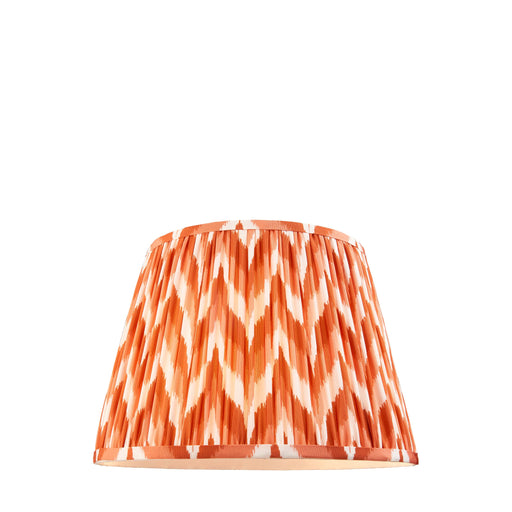 35cm Tapered cylinder Lamp Shade - Apricot orange fabric - Pleated Zigzag Handcrafted Light