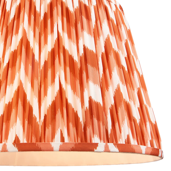 40cm Tapered cylinder Lamp Shade - Apricot orange fabric - Pleated Zigzag Handcrafted Light
