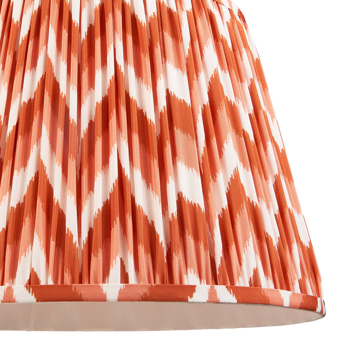 2 PACK 40cm Tapered cylinder Lamp Shade - Apricot orange fabric - Pleated Zigzag Handcrafted Light