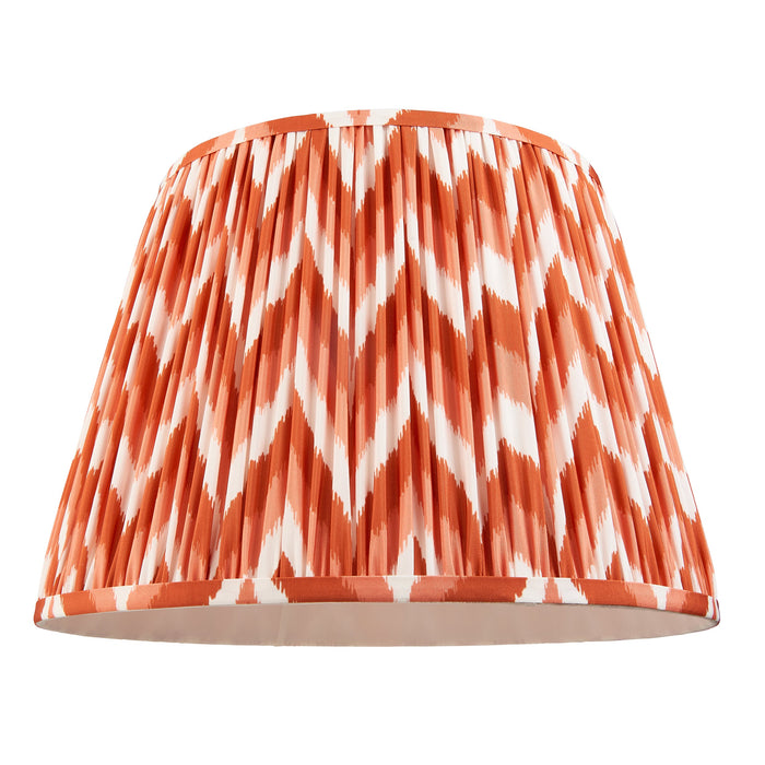 40cm Tapered cylinder Lamp Shade - Apricot orange fabric - Pleated Zigzag Handcrafted Light
