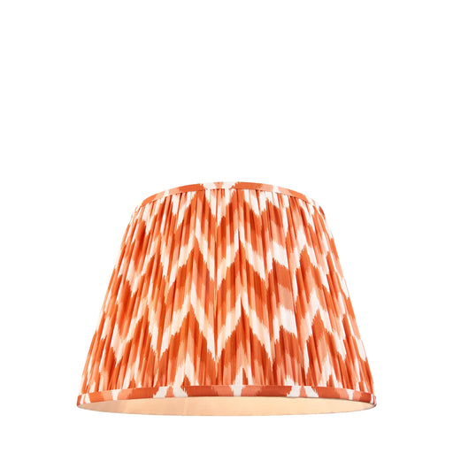 40cm Tapered cylinder Lamp Shade - Apricot orange fabric - Pleated Zigzag Handcrafted Light