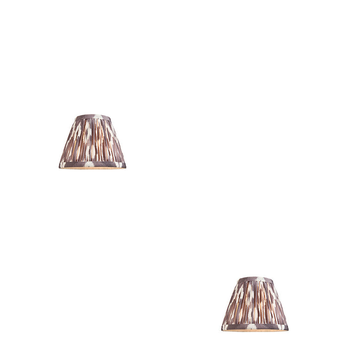 2 PACK 16cm Tapered cylinder Lamp Shade - Pearl grey fabric - Pleated Spot Handcrafted Light