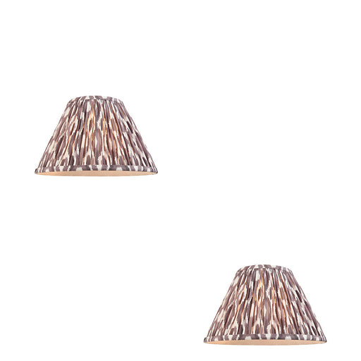 2 PACK 30cm Tapered cylinder Lamp Shade - Pearl grey fabric - Pleated Spot Handcrafted Light