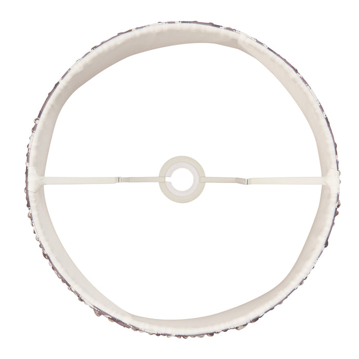 35cm Tapered cylinder Lamp Shade - Pearl grey fabric - Pleated Spot Handcrafted Light