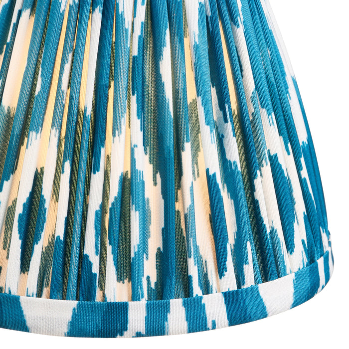 16cm Tapered cylinder Lamp Shade - Marlin blue fabric - Pleated Spot Handcrafted Light