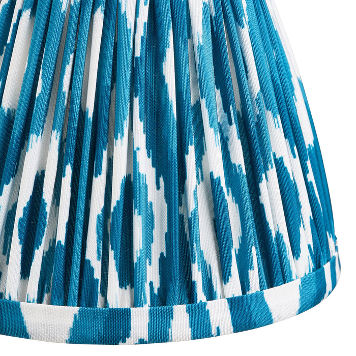 2 PACK 16cm Tapered cylinder Lamp Shade - Marlin blue fabric - Pleated Spot Handcrafted Light