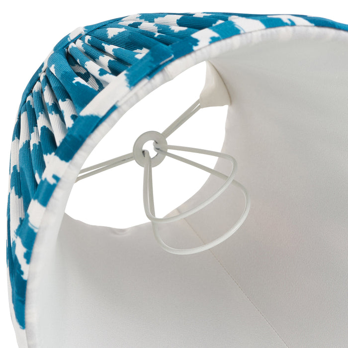2 PACK 16cm Tapered cylinder Lamp Shade - Marlin blue fabric - Pleated Spot Handcrafted Light