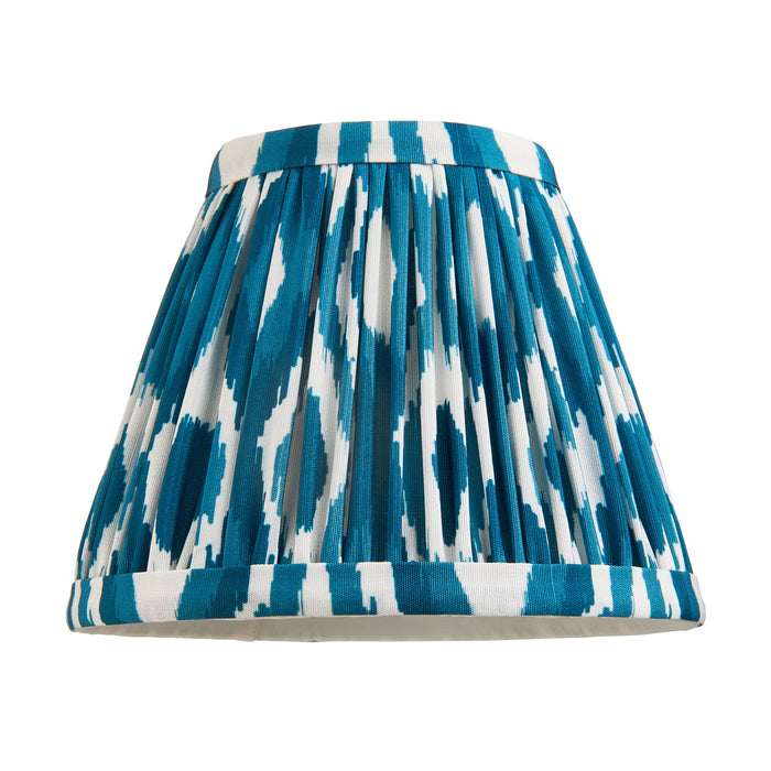 16cm Tapered cylinder Lamp Shade - Marlin blue fabric - Pleated Spot Handcrafted Light