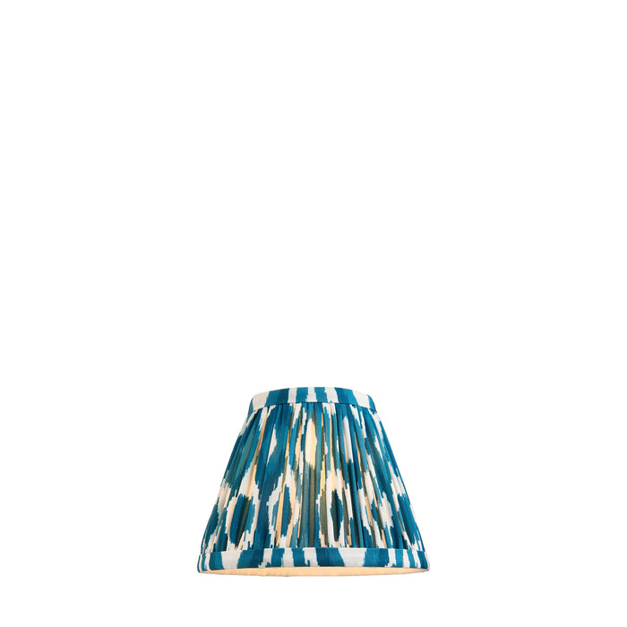 16cm Tapered cylinder Lamp Shade - Marlin blue fabric - Pleated Spot Handcrafted Light