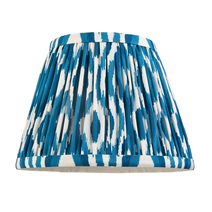 20cm Tapered cylinder Lamp Shade - Marlin blue fabric - Pleated Spot Handcrafted Light
