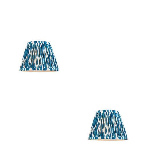 2 PACK 20cm Tapered cylinder Lamp Shade - Marlin blue fabric - Pleated Spot Handcrafted Light