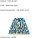 25cm Tapered cylinder Lamp Shade - Marlin blue fabric - Pleated Spot Handcrafted Light
