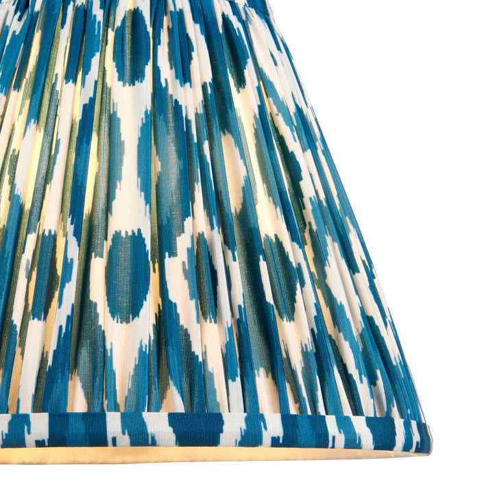 2 PACK 25cm Tapered cylinder Lamp Shade - Marlin blue fabric - Pleated Spot Handcrafted Light