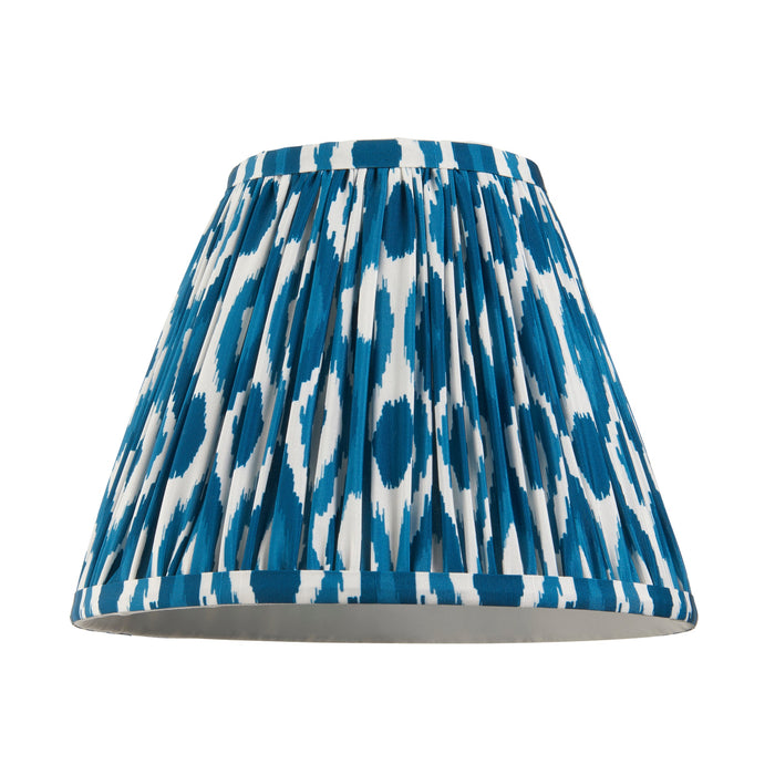 25cm Tapered cylinder Lamp Shade - Marlin blue fabric - Pleated Spot Handcrafted Light
