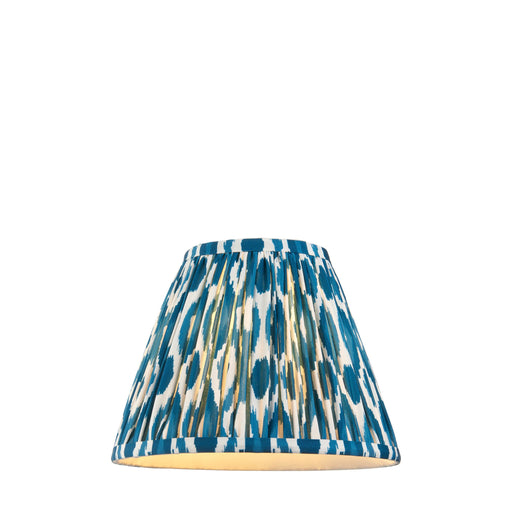 25cm Tapered cylinder Lamp Shade - Marlin blue fabric - Pleated Spot Handcrafted Light