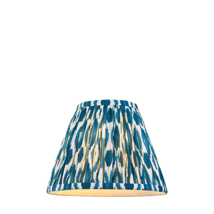 25cm Tapered cylinder Lamp Shade - Marlin blue fabric - Pleated Spot Handcrafted Light