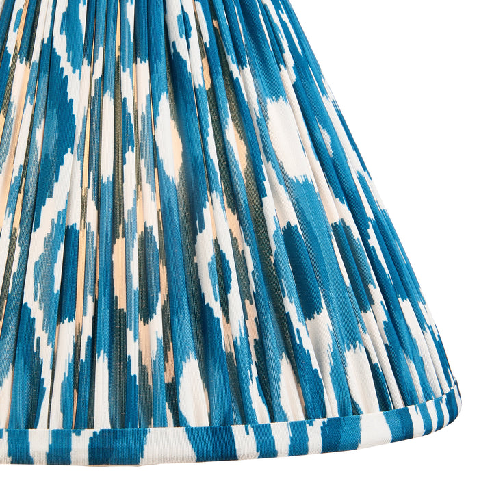 2 PACK 30cm Tapered cylinder Lamp Shade - Marlin blue fabric - Pleated Spot Handcrafted Light