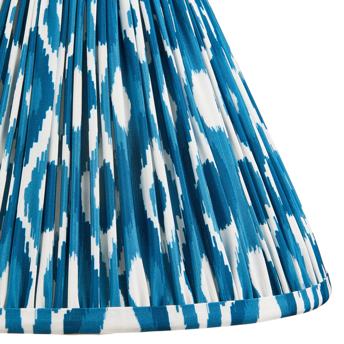 30cm Tapered cylinder Lamp Shade - Marlin blue fabric - Pleated Spot Handcrafted Light