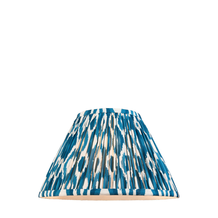 30cm Tapered cylinder Lamp Shade - Marlin blue fabric - Pleated Spot Handcrafted Light