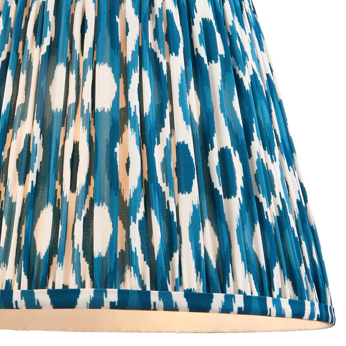 35cm Tapered cylinder Lamp Shade - Marlin blue fabric - Pleated Spot Handcrafted Light
