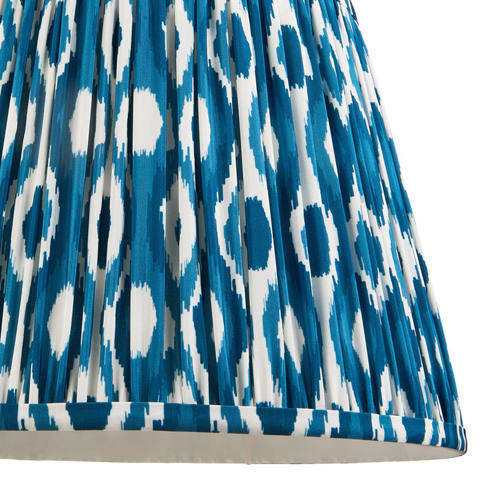 35cm Tapered cylinder Lamp Shade - Marlin blue fabric - Pleated Spot Handcrafted Light