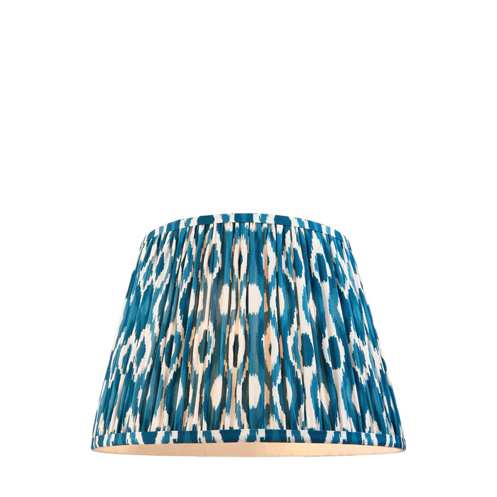 35cm Tapered cylinder Lamp Shade - Marlin blue fabric - Pleated Spot Handcrafted Light
