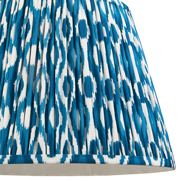 40cm Tapered cylinder Lamp Shade - Marlin blue fabric - Pleated Spot Handcrafted Light