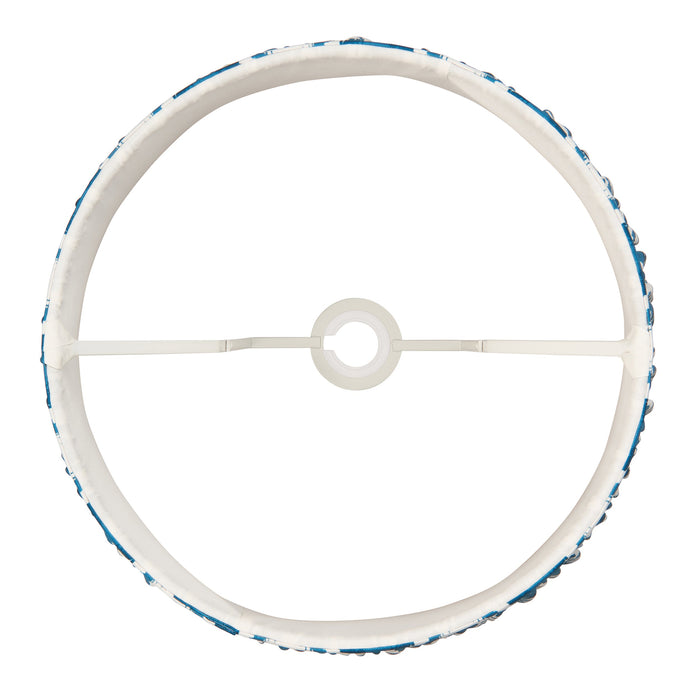 2 PACK 40cm Tapered cylinder Lamp Shade - Marlin blue fabric - Pleated Spot Handcrafted Light