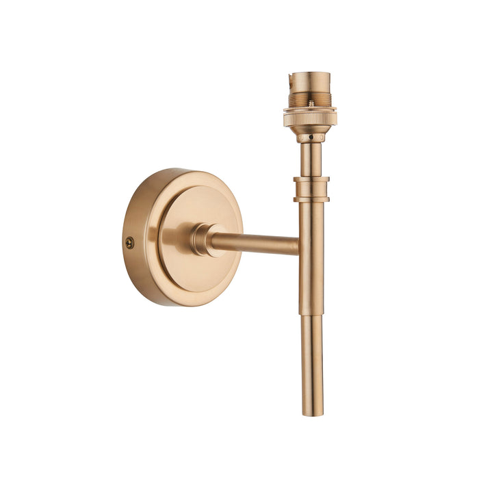Dimmable Wall Light - Brushed aged brass plate - Timeless Straight Arm Scone