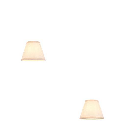 2 PACK 16cm Tapered cylinder Lamp Shade - Vintage white & almond white fabric Light