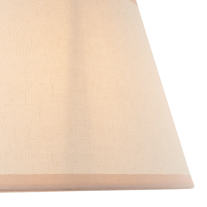 2 PACK 20cm Tapered cylinder Lamp Shade - Vintage white & almond white fabric Light