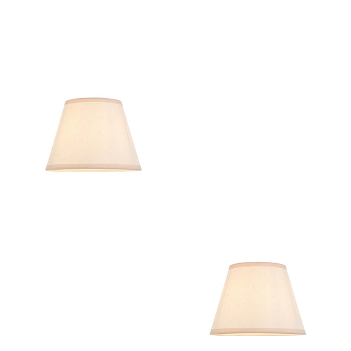 2 PACK 20cm Tapered cylinder Lamp Shade - Vintage white & almond white fabric Light