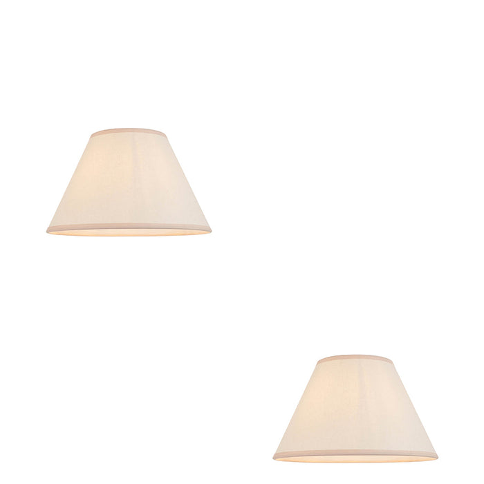 2 PACK 30cm Tapered cylinder Lamp Shade - Vintage white & almond white fabric Light