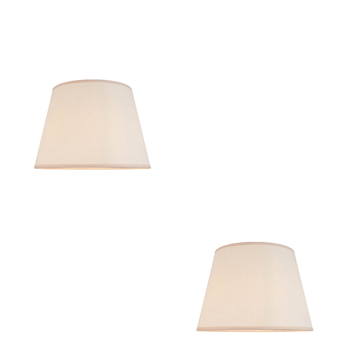 2 PACK 40cm Tapered cylinder Lamp Shade - Vintage white & almond white fabric Light