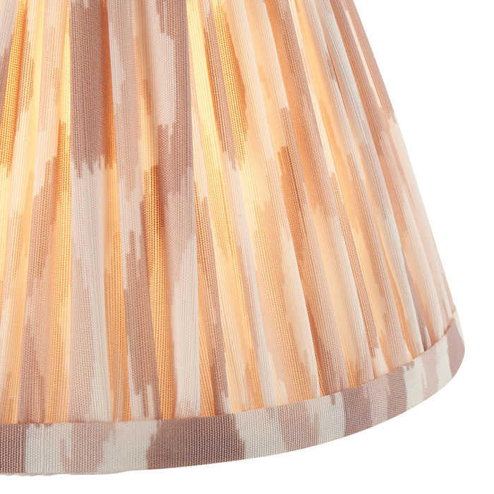 2 PACK 16cm Tapered cylinder Lamp Shade - Neutral print fabric - Pleated Spot Handcrafted Light