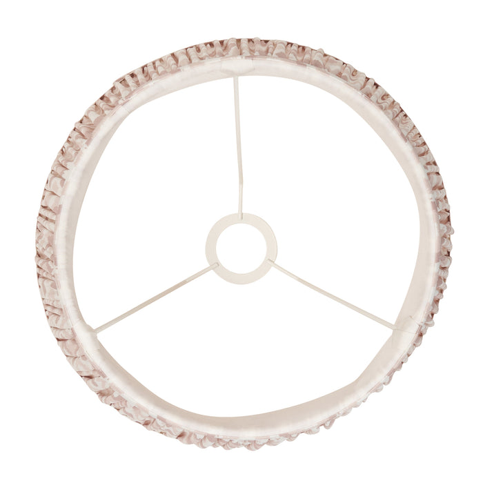 35cm Tapered cylinder Lamp Shade - Neutral print fabric - Pleated Spot Handcrafted Light