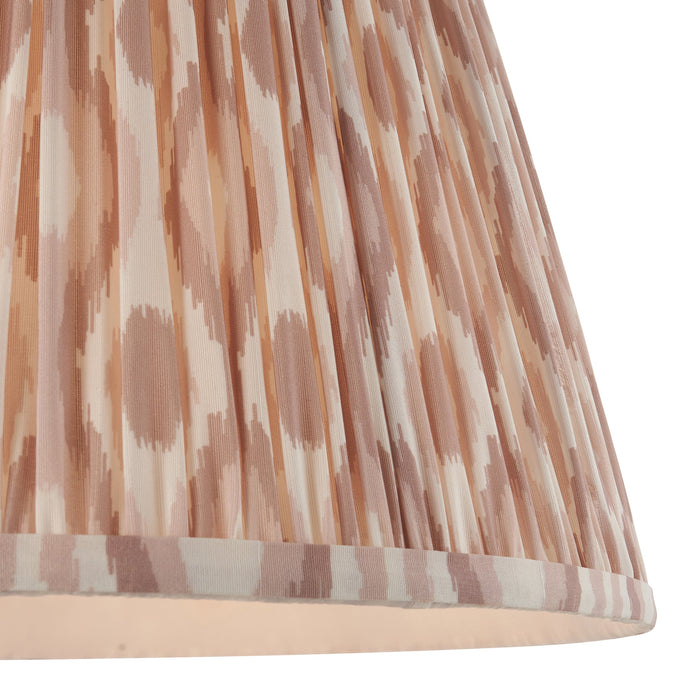 2 PACK 40cm Tapered cylinder Lamp Shade - Neutral print fabric - Pleated Spot Handcrafted Light