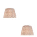 2 PACK 40cm Tapered cylinder Lamp Shade - Neutral print fabric - Pleated Spot Handcrafted Light