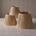 2 PACK 30cm Tapered cylinder Lamp Shade - Natural raffia & matt black - Pleated Handcrafted Light