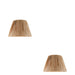 2 PACK 24cm Tapered cylinder Lamp Shade - Natural raffia & matt black - Pleated Handcrafted Light