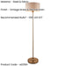 2 PACK 1500mm Tall Floor Lamp - Vintage brass & natural linen - 10W LED E27