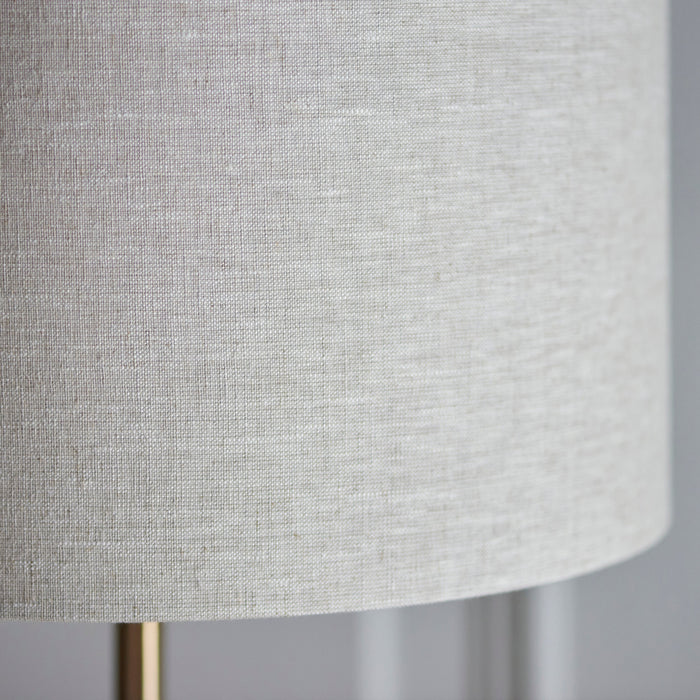 2 PACK 1500mm Tall Floor Lamp - Vintage brass & natural linen - 10W LED E27