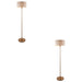 2 PACK 1500mm Tall Floor Lamp - Vintage brass & natural linen - 10W LED E27