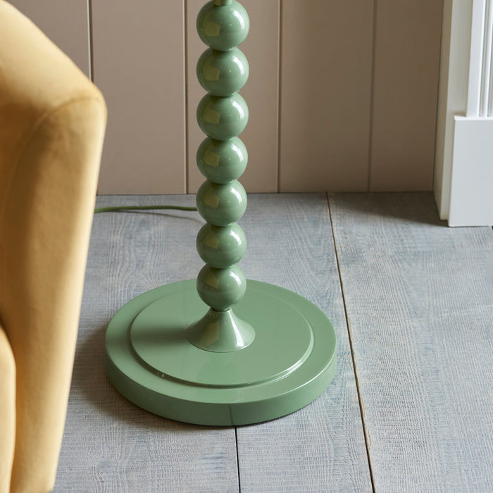1327mm Tall Floor Lamp - Gloss Cotswold green paint - 10W LED E27