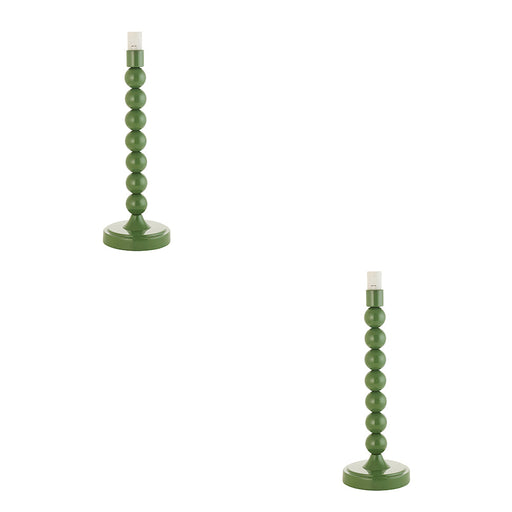 2 PACK Table Lamp Base Only - Gloss Cotswold green paint - 7W LED E14