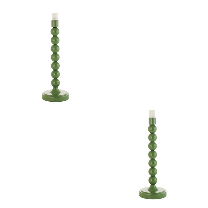 2 PACK Table Lamp Base Only - Gloss Cotswold green paint - 7W LED E14