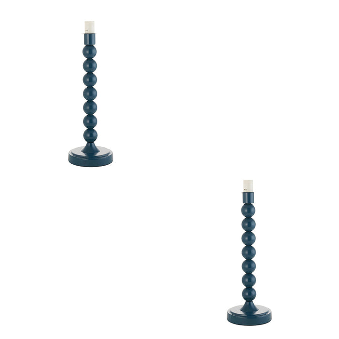 2 PACK Table Lamp Base Only - Gloss marlin blue paint - 7W LED E14